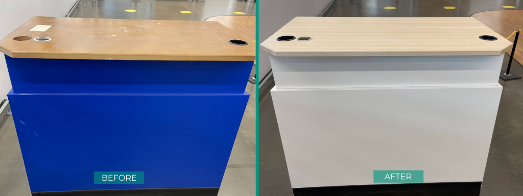 Ikea return desk - before and after