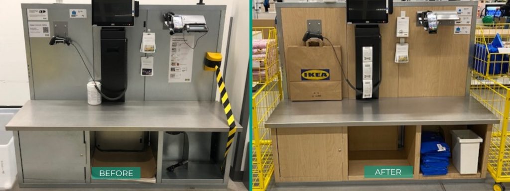 IKEA cashier desk renovation with architectural film