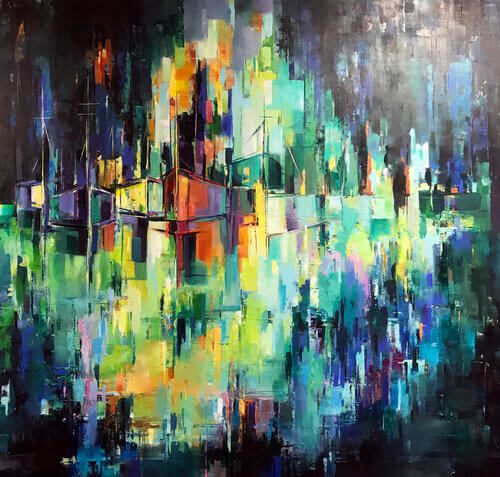Why Should Interior Designers Work With Artists? 7 Reflection 2. A painting by the contemporary abstract artist Farahnaz Samari