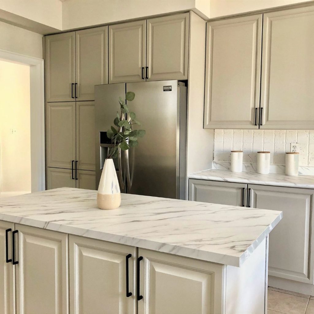 Marble film on the kitchen countertop