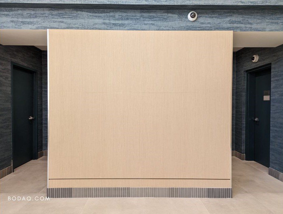 Lobby Refinishing Project Game-Changer - Bodaq Interior Film 3 Wall after refinishing with Bodaq Interior Film